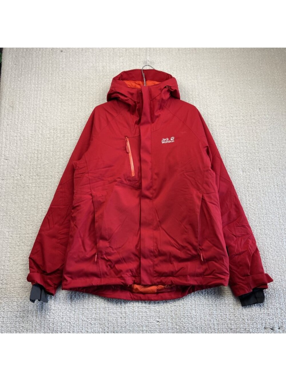Jack Wolfskin Insulated Jacket Texapore Hooded Outdoor Men Size S Red Gorpcore